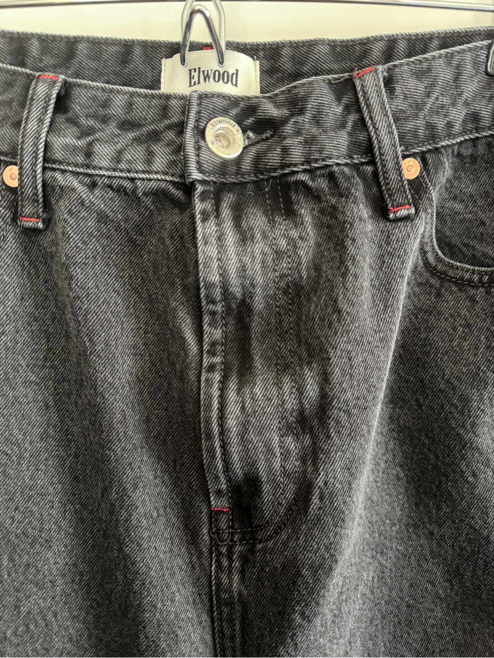 ELWOOD Black Straight-Leg Jeans - size 34 - Picture 2 of 15